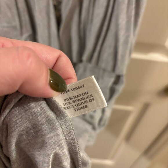 Boston Proper Women's Gray Tiered Dress with Embellished Neckline ~ Medium - Picture 3 of 5